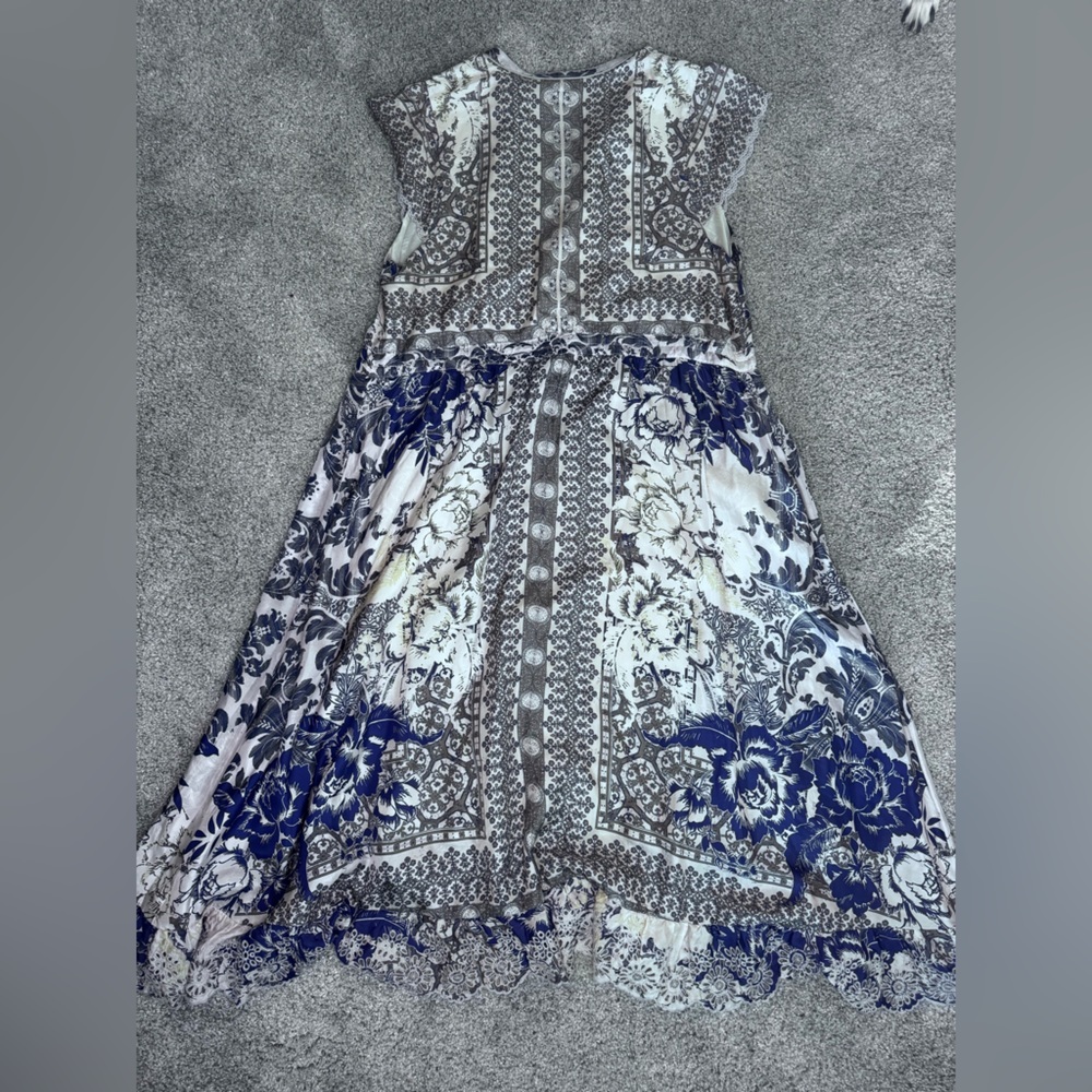 Johnny Was 100% Silk Filo Lucy MIDI Dress Size M Like new Condition - Picture 7 of 8